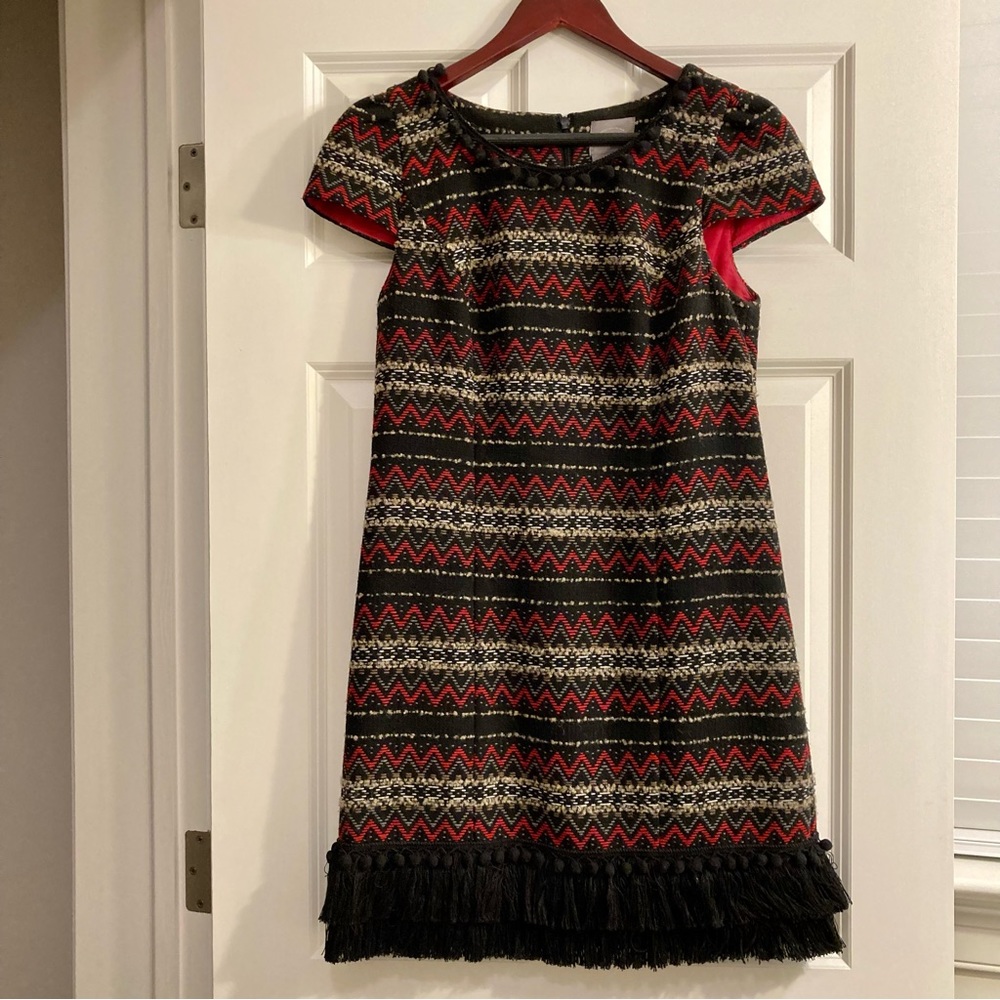 Anthropologie Venessa Virginia Fair Isle Fringe Dress
